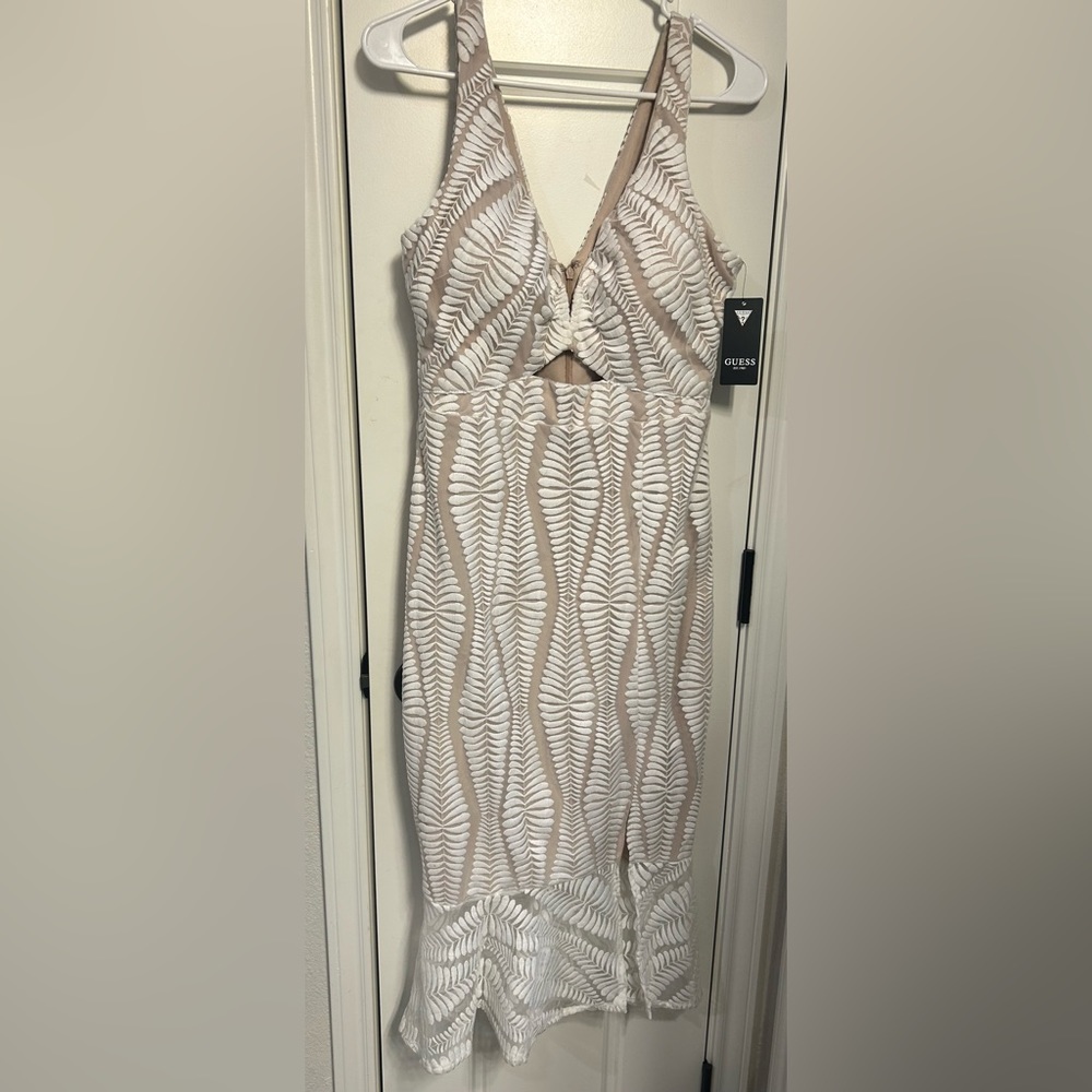 White boho midi dress
